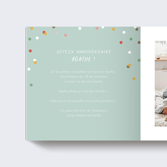 Album photo anniversaire Confettis Page 1