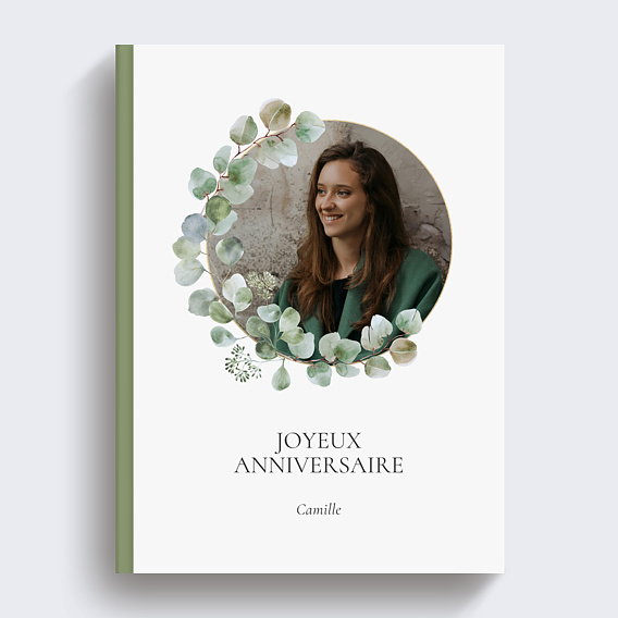 Album Photo Anniversaire Couronne Ocre Eucalyptus