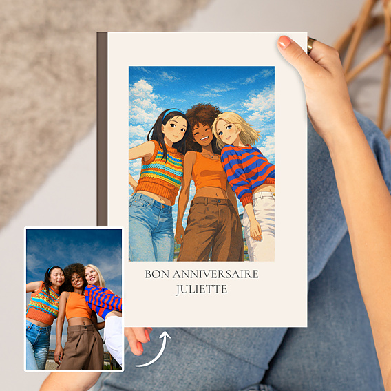 Album photo anniversaire Portrait en manga