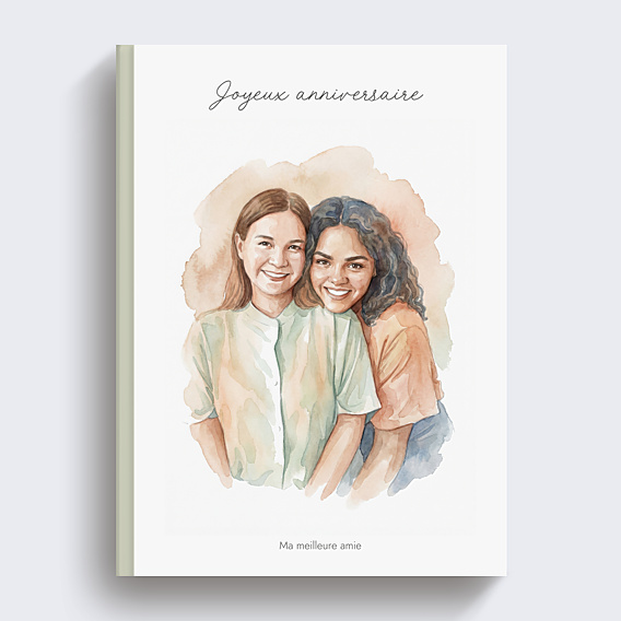 Album Photo Anniversaire Portrait en aquarelle