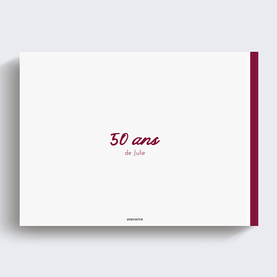 Album photo anniversaire 50 ans en photos Verso