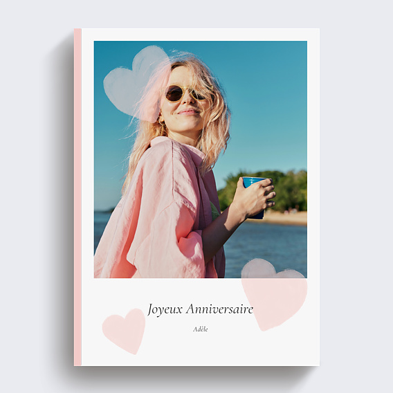 Album photo anniversaire Cœurs Pastels