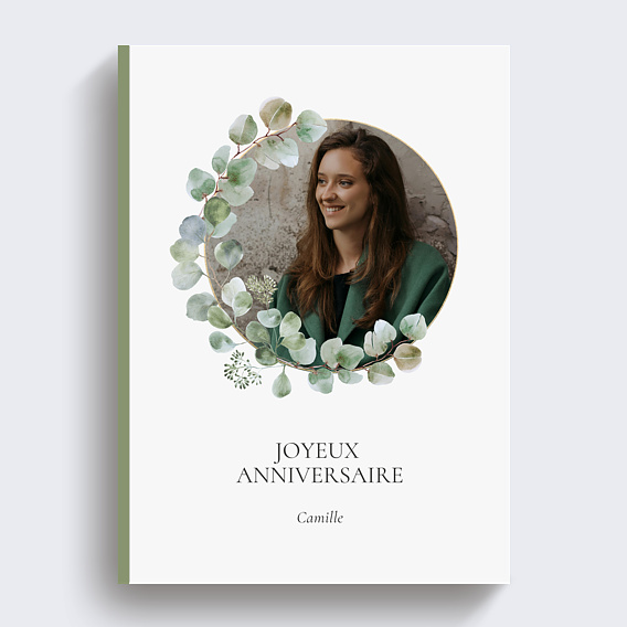 Album photo anniversaire Couronne Ocre Eucalyptus
