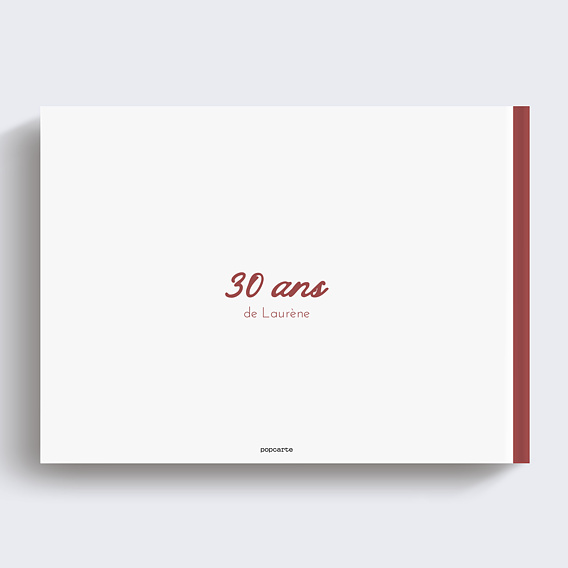 Album photo anniversaire 30 ans en photos Verso