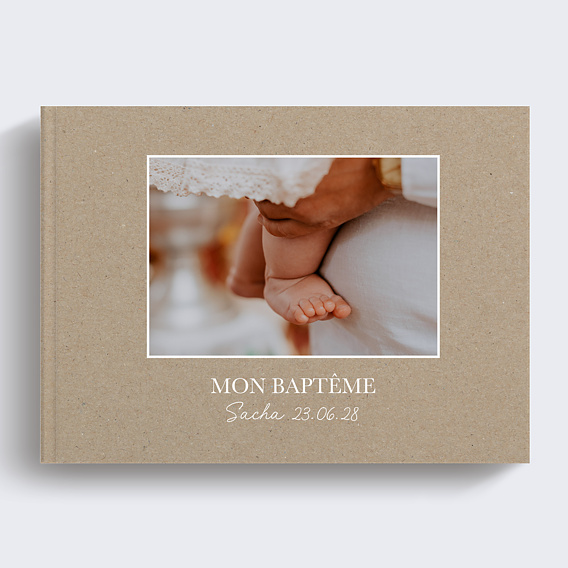 Album photo baptême Classique Kraft Recto