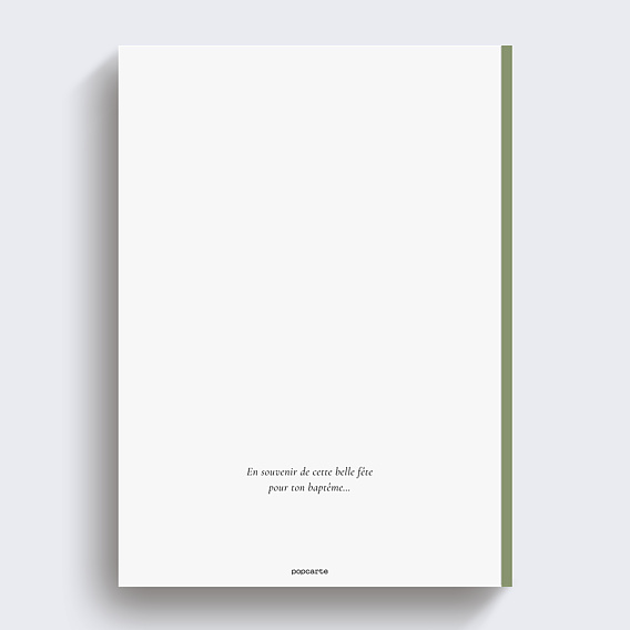 Album photo baptême Couronne Ocre Eucalyptus Verso