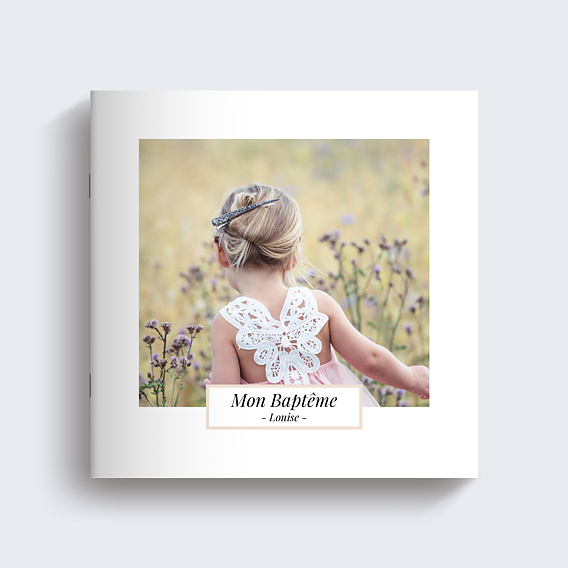 Album photo baptême Etiquette Poudrée