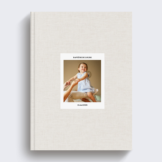 Album photo baptême Tissu embossé