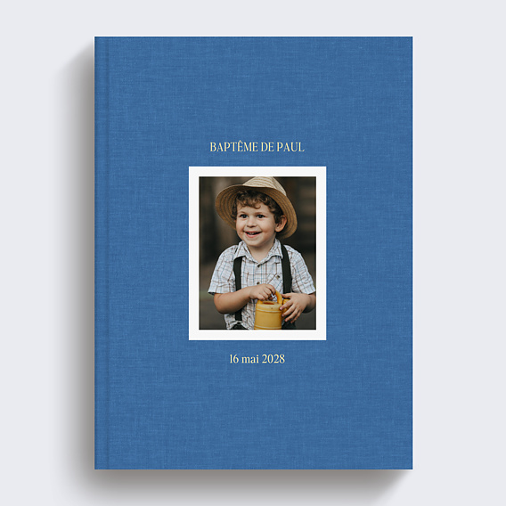 Album Photo Baptême Tissu embossé et dorure