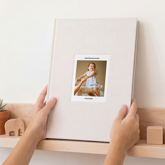 Album Photo Baptême Tissu embossé