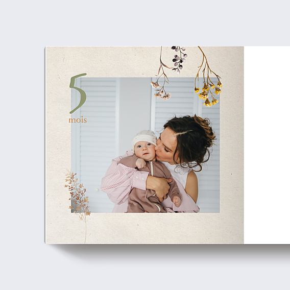 Album photo bébé Fleurs séchées