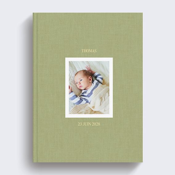 Album photo bébé Tissu embossé et dorure