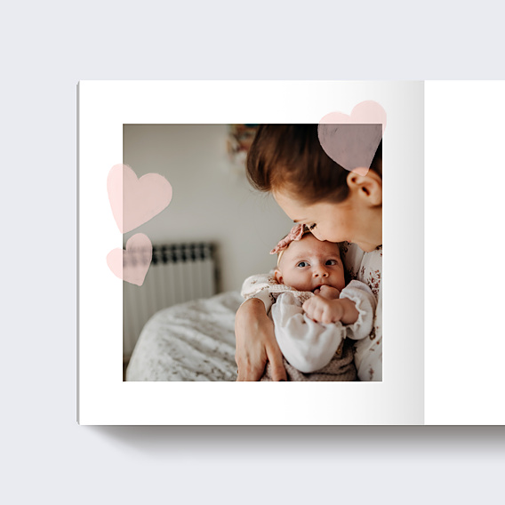 Album photo bébé Petits coeurs