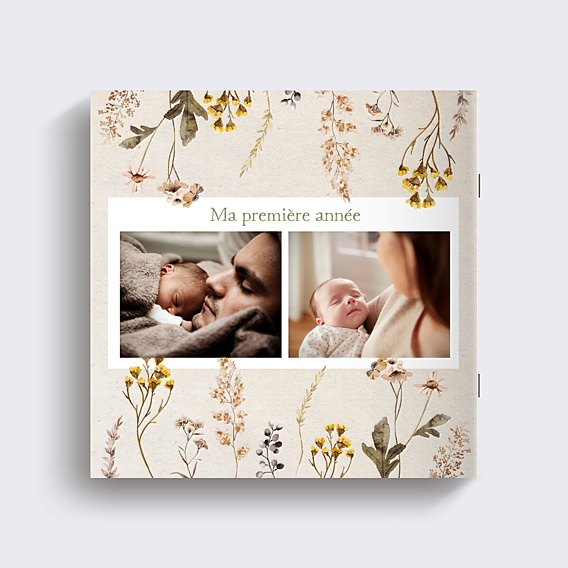 Album photo bébé Fleurs séchées