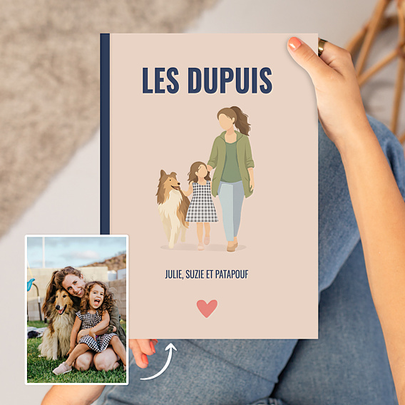 Album photo famille Portrait aligné minimaliste