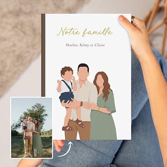 Album photo famille Portrait minimaliste ajusté