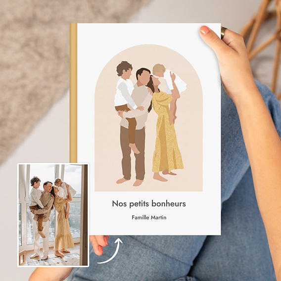Album Photo Famille Portrait en illustration minimaliste