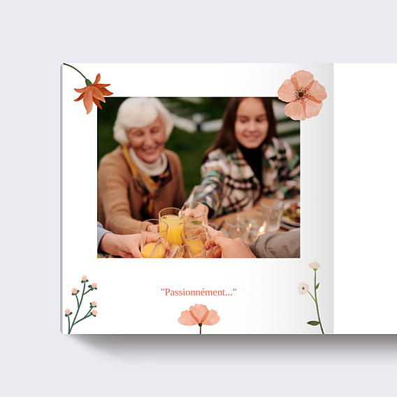 Album Photo Famille Fleurs aquarelles
