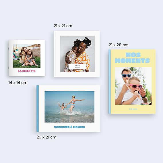 Album Photo Famille Color bloc vanille avec photo