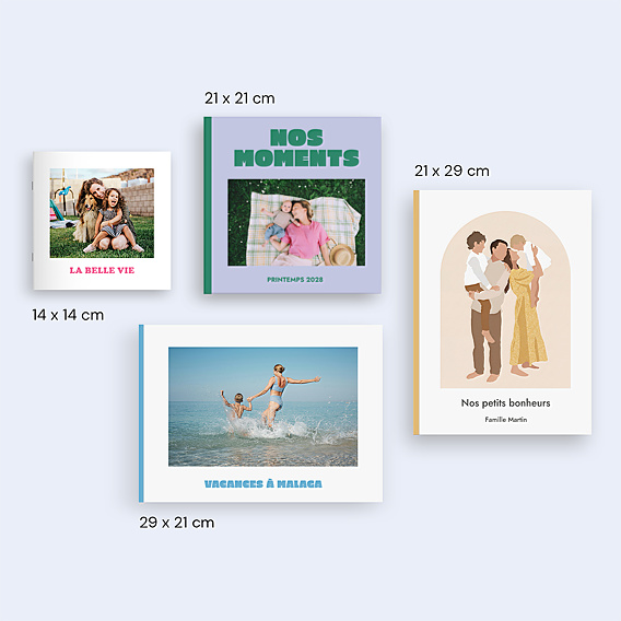 Album Photo Famille Color bloc lilas avec photo