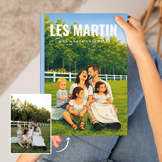 Album photo famille Votre photo en illustration néovintage