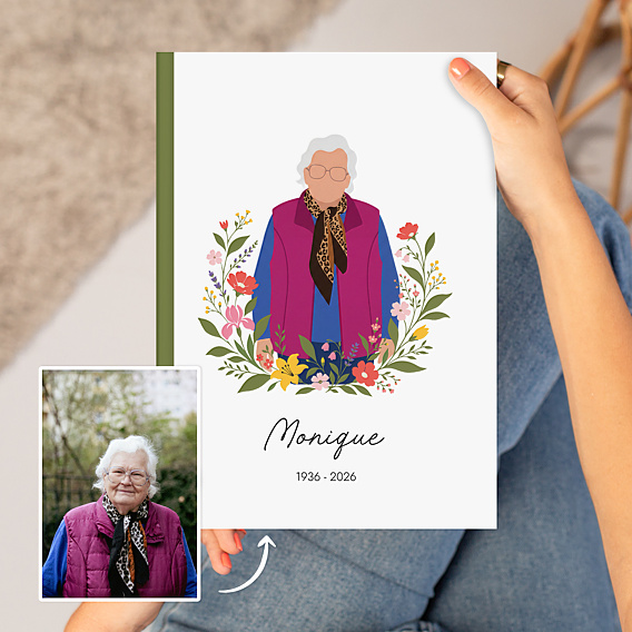 Album Photo Hommage Portrait minimaliste avec couronne champêtre