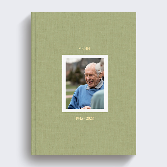 Album Photo Hommage Tissu embossé et dorure