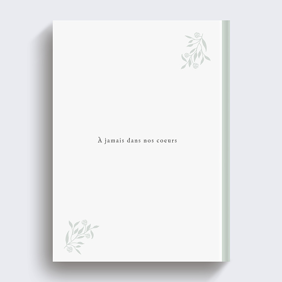 Album photo hommage Souvenirs Fleuris Verso