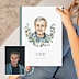Album Photo Hommage Portrait en aquarelle avec couronne eucalyptus