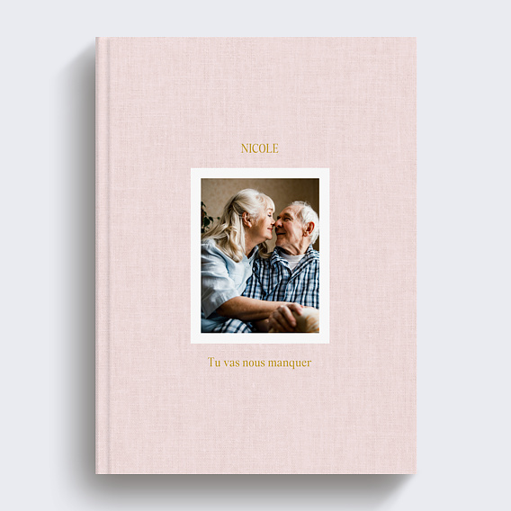 Album Photo Hommage Tissu embossé et dorure