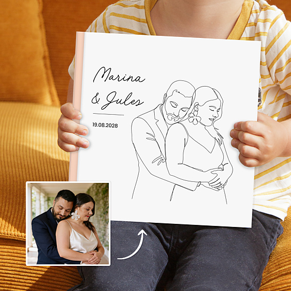Album Photo Mariage Couple line art