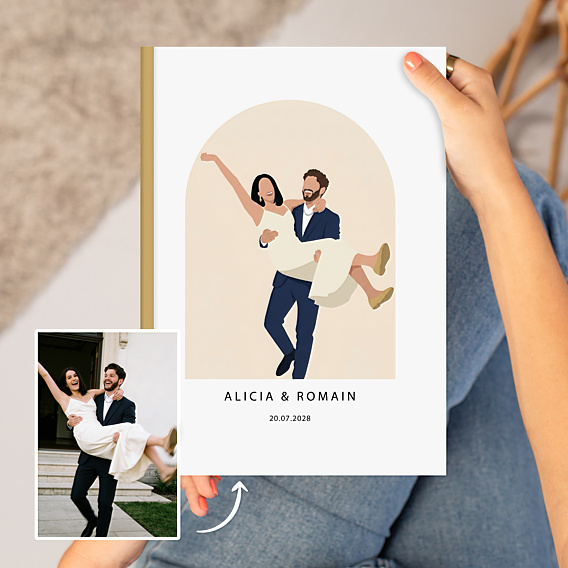 Album Photo Mariage Couple en illustration minimaliste