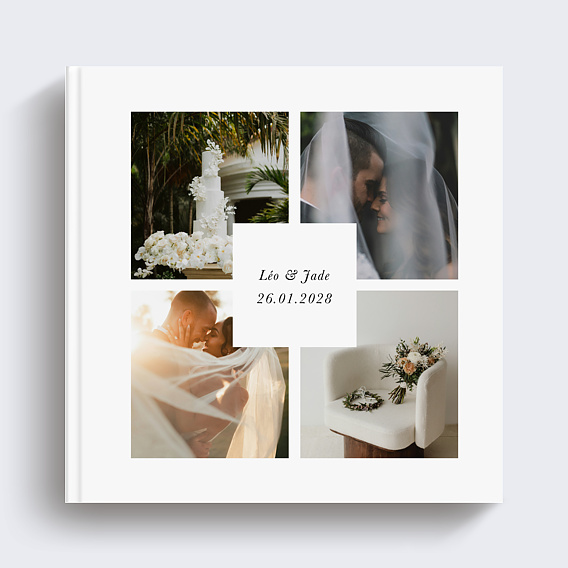 Album Photo Mariage Étiquette Carrée