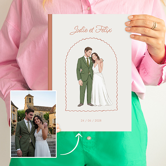 Album Photo Mariage Portrait crayonné