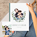 Album Photo Mariage Portrait en aquarelle avec couronne eucalyptus