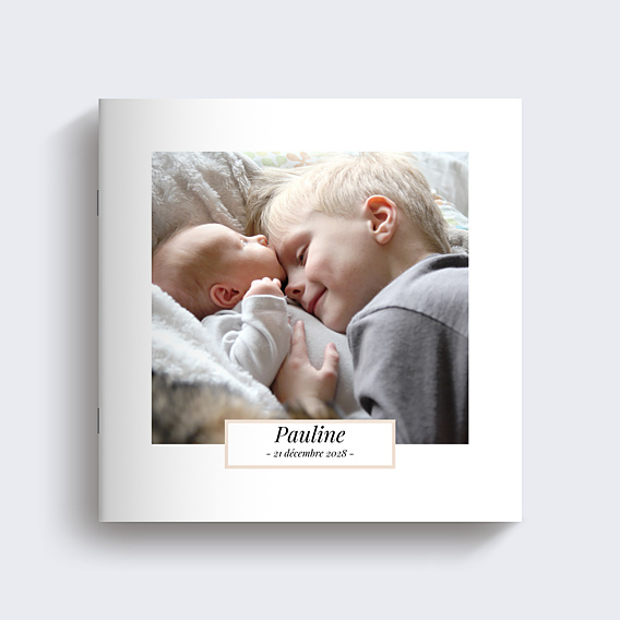 Album photo naissance Etiquette Poudrée