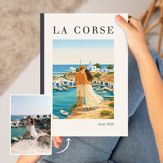 Album photo voyage Votre photo en illustration vintage
