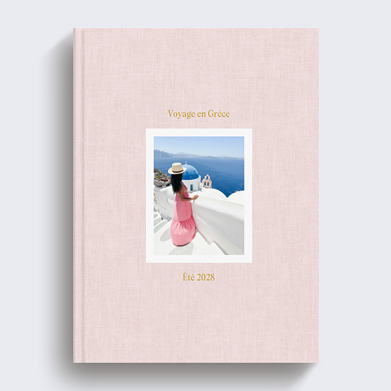 Album photo voyage Tissu embossé et dorure
