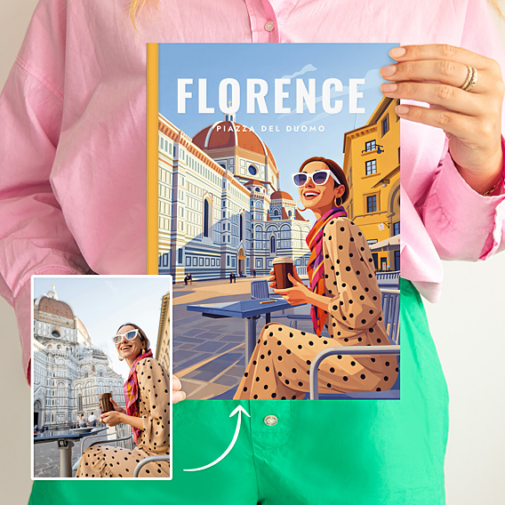 Album photo voyage Votre photo en illustration néovintage