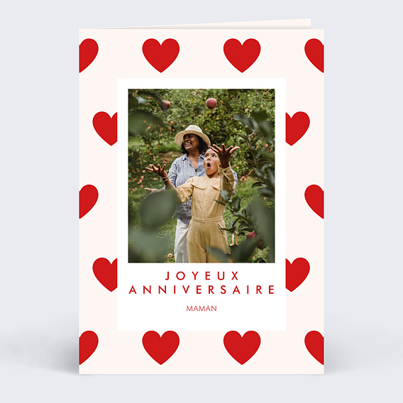 Carte anniversaire 1001 cœurs