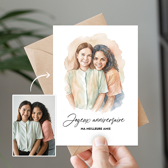 Anniversaire Adulte Amis en aquarelle