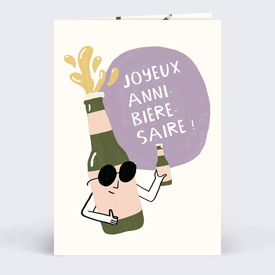 Carte anniversaire adulte Anni-bière-saire