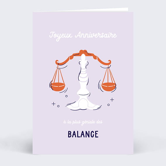 Carte anniversaire adulte Astro Balance