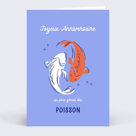 Carte anniversaire adulte Astro Poisson