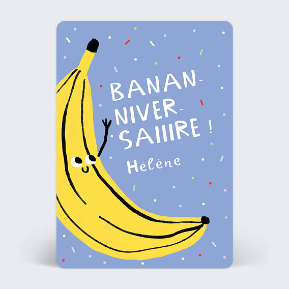 Carte anniversaire adulte Banane Festive