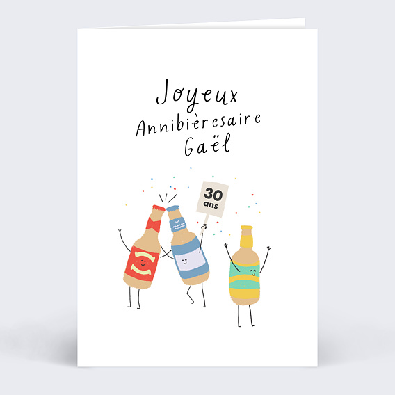 Carte anniversaire adulte Bières en Fête