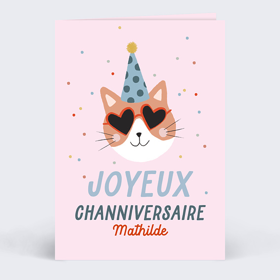 Anniversaire Adulte Chat Festif