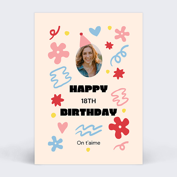 Carte anniversaire Confetti original