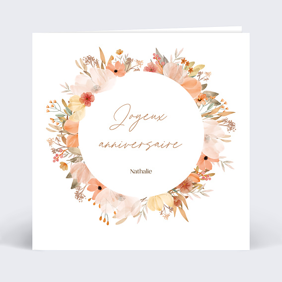 Carte anniversaire adulte Couronne Printanière