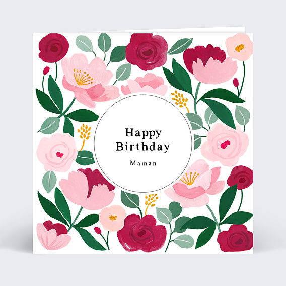 Carte anniversaire adulte Eclat Floral